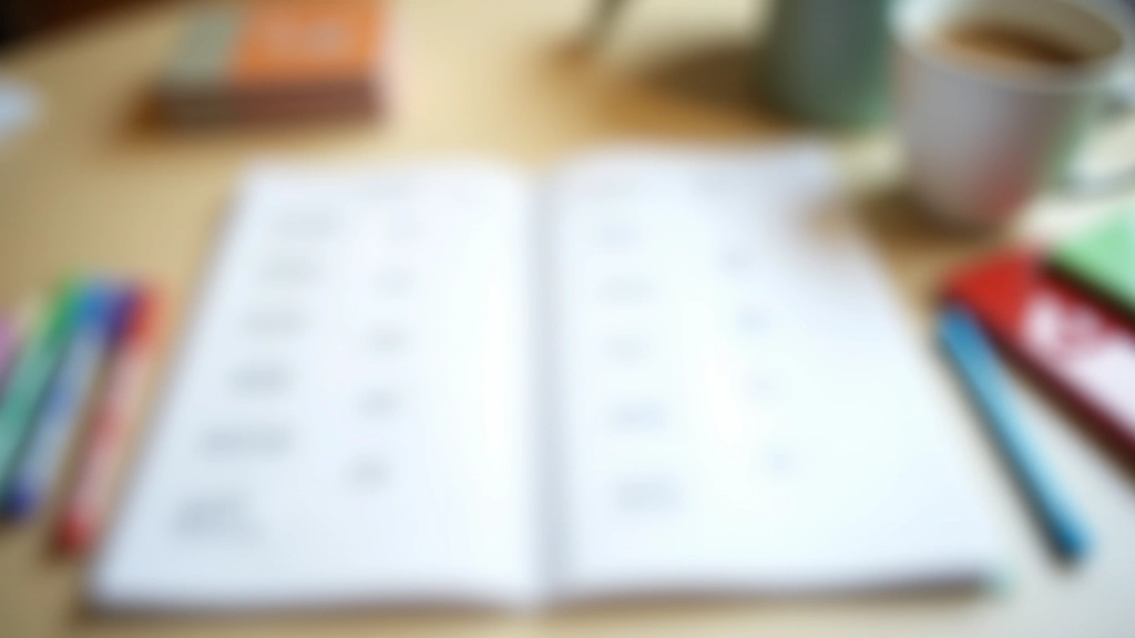 Open family planner notebook with handwritten color-coded schedule entries, markers, and family calendar system on wooden desk